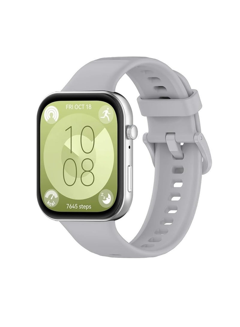 Silicone Bracelet for Huawei Watch Fit 3/Watch Fit 4 Pro/Fit 4 Strap, Soft Silicone Sport Replacement Strap for Women/Men, Adjustable Waterproof Sports Band - Image 1